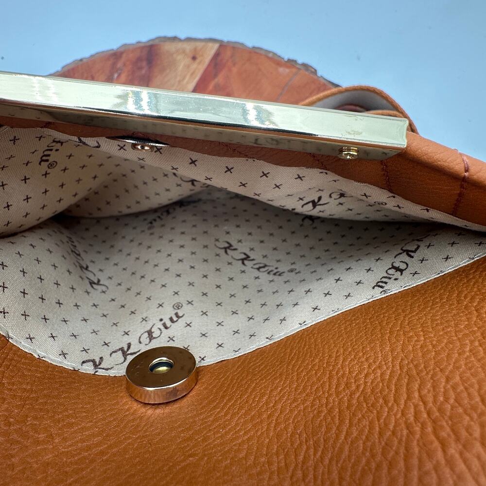 Quilted Dual Compartment Crossbody Bag Tan Brown Multi Pocket Shoulder Purse EUC - Picture 10 of 14